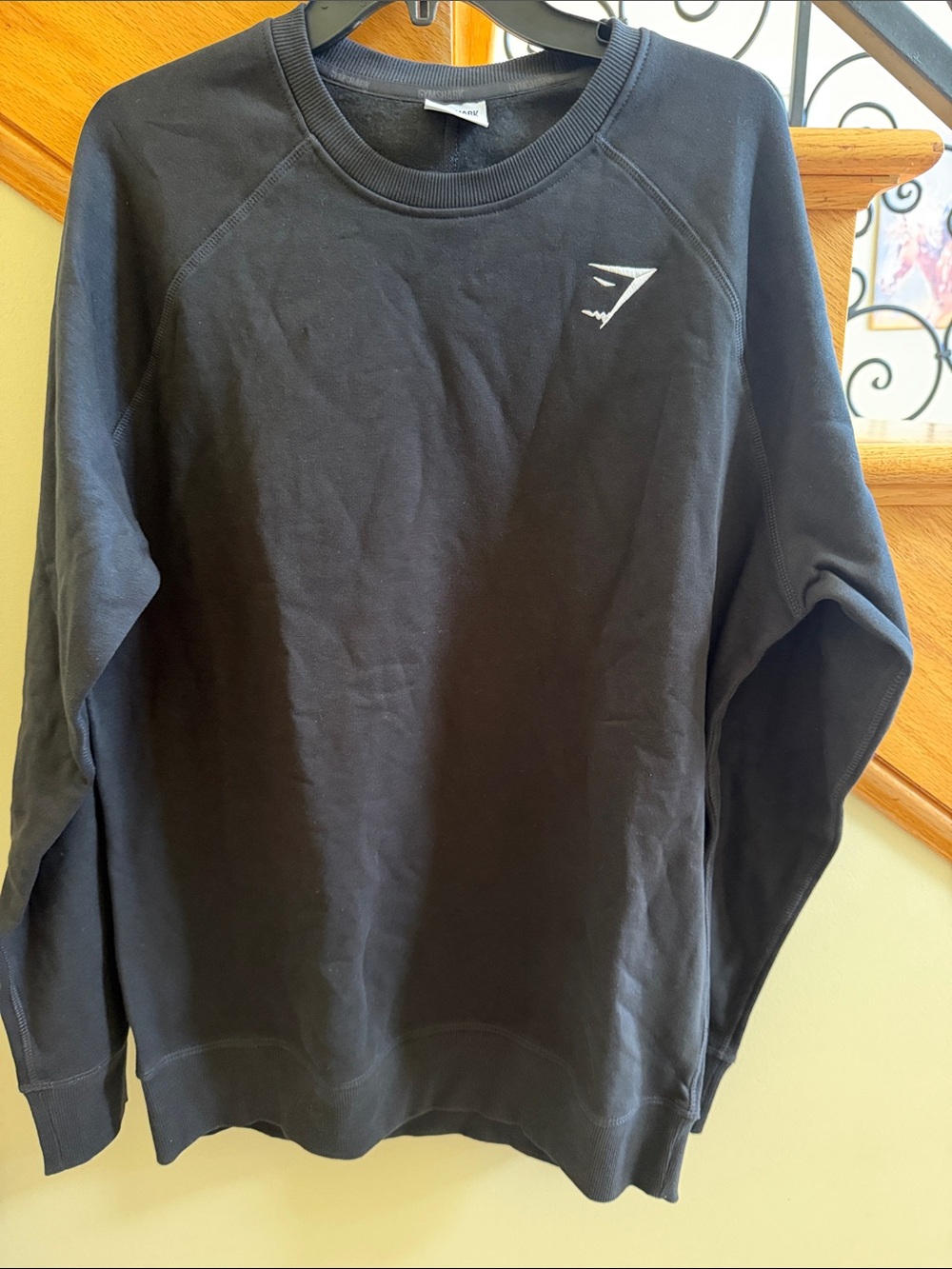 Gymshark Black Men's Crewneck Sweatshirt with Small Logo Sz Large New in Bag